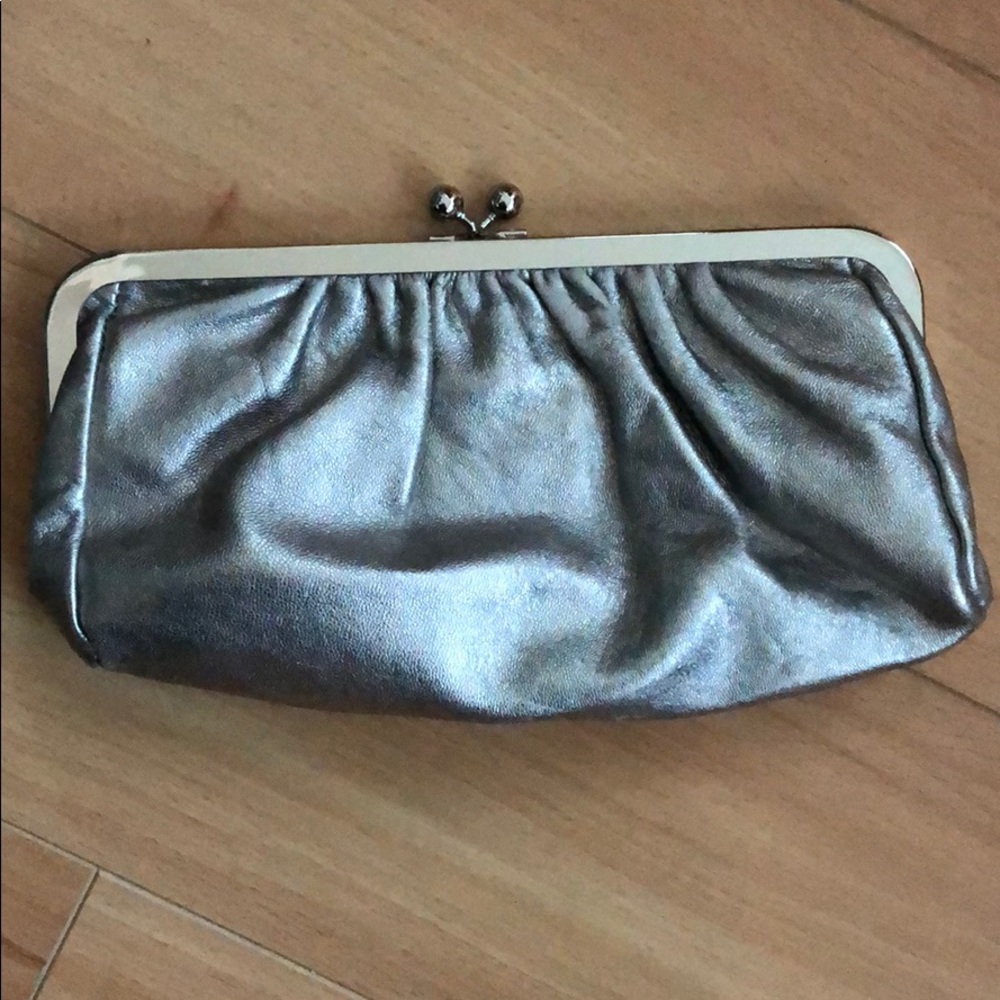 Express Silver Clutch Snap Purse